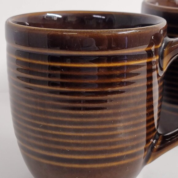 Oneida Infinity Chocolate Coffee Mug Tea Mug Set 2 Brown Glazed Beehive Pattern - Picture 2 of 8